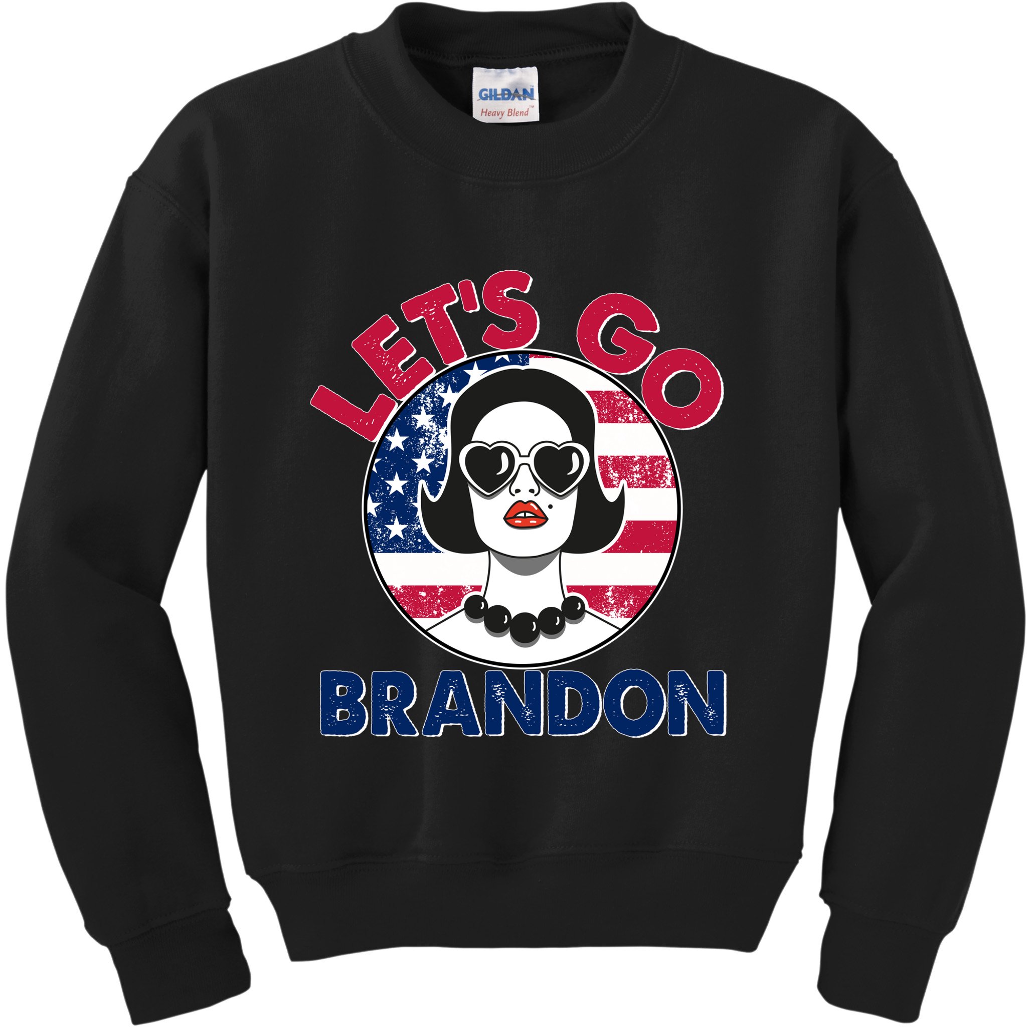 Retro Lady Let's Go Brandon Kids Sweatshirt