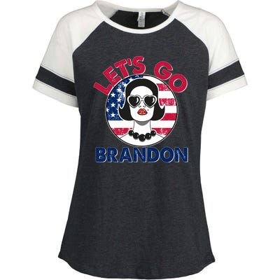 Retro Lady Let's Go Brandon Enza Ladies Jersey Colorblock Tee