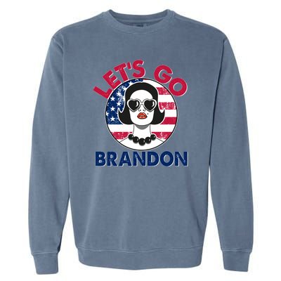 Retro Lady Let's Go Brandon Garment-Dyed Sweatshirt