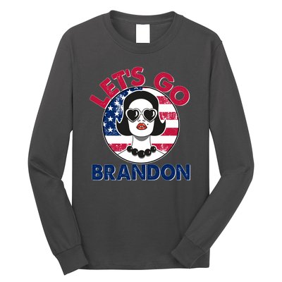 Retro Lady Let's Go Brandon Long Sleeve Shirt