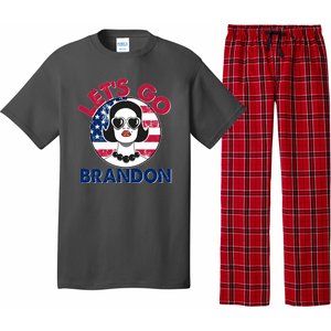 Retro Lady Let's Go Brandon Pajama Set