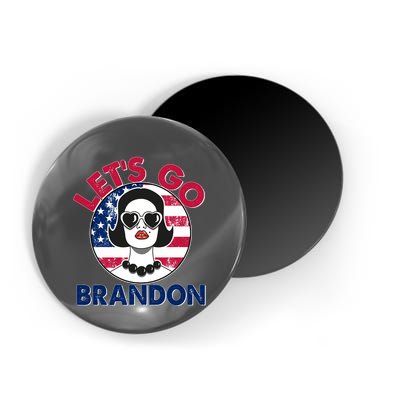 Retro Lady Let's Go Brandon Magnet