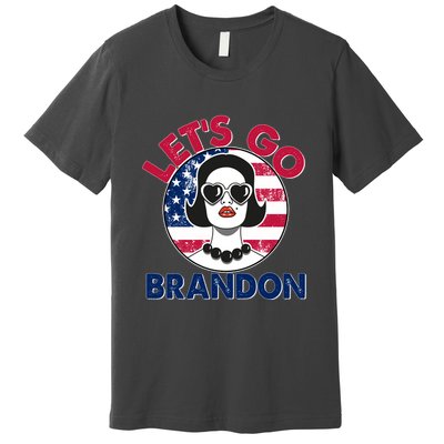 Retro Lady Let's Go Brandon Premium T-Shirt