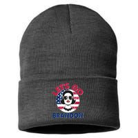 Retro Lady Let's Go Brandon Sustainable Knit Beanie
