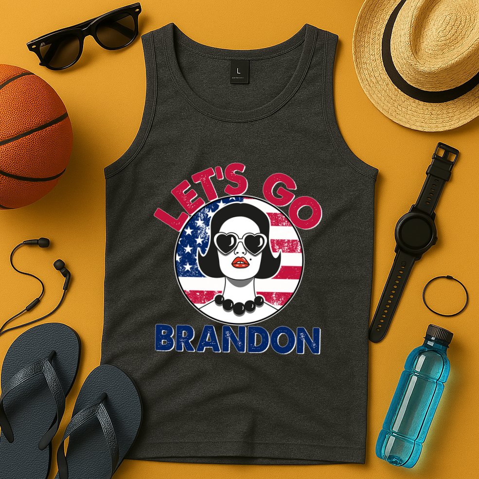 Retro Lady Let's Go Brandon Tank Top