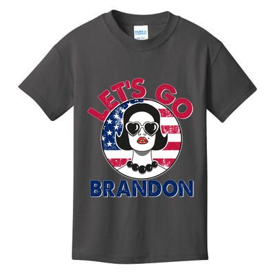 Retro Lady Let's Go Brandon Kids T-Shirt