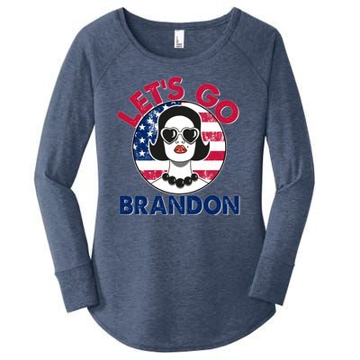 Retro Lady Let's Go Brandon Women's Perfect Tri Tunic Long Sleeve Shirt