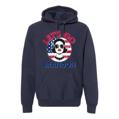 Retro Lady Let's Go Brandon Premium Hoodie