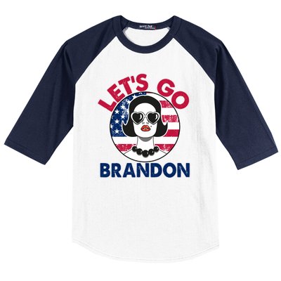 Retro Lady Let's Go Brandon Baseball Sleeve Shirt