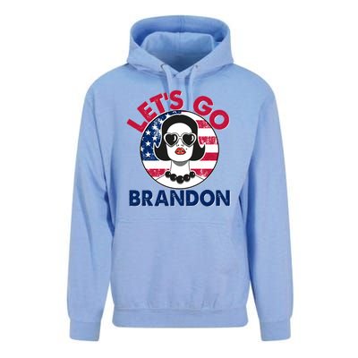 Retro Lady Let's Go Brandon Unisex Surf Hoodie