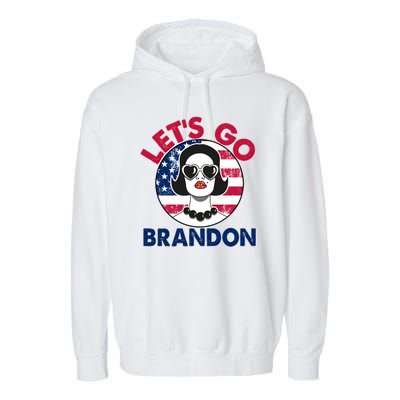 Retro Lady Let's Go Brandon Garment-Dyed Fleece Hoodie