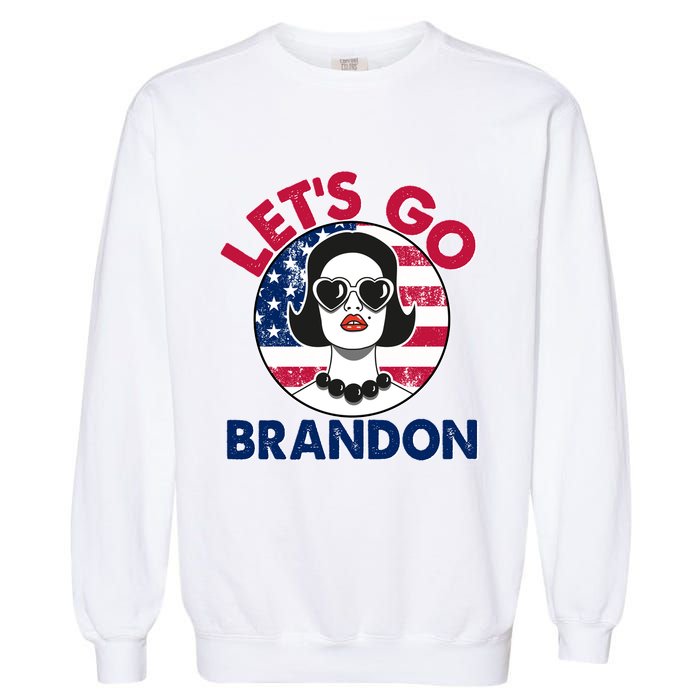 Retro Lady Let's Go Brandon Garment-Dyed Sweatshirt