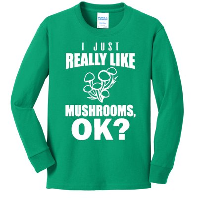 Really Like Mushrooms Kids Long Sleeve Shirt