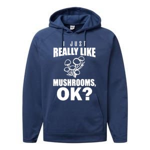 Really Like Mushrooms Performance Fleece Hoodie