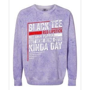 Red Lipstick Melanin Poppin Out Here Being Colorblast Crewneck Sweatshirt