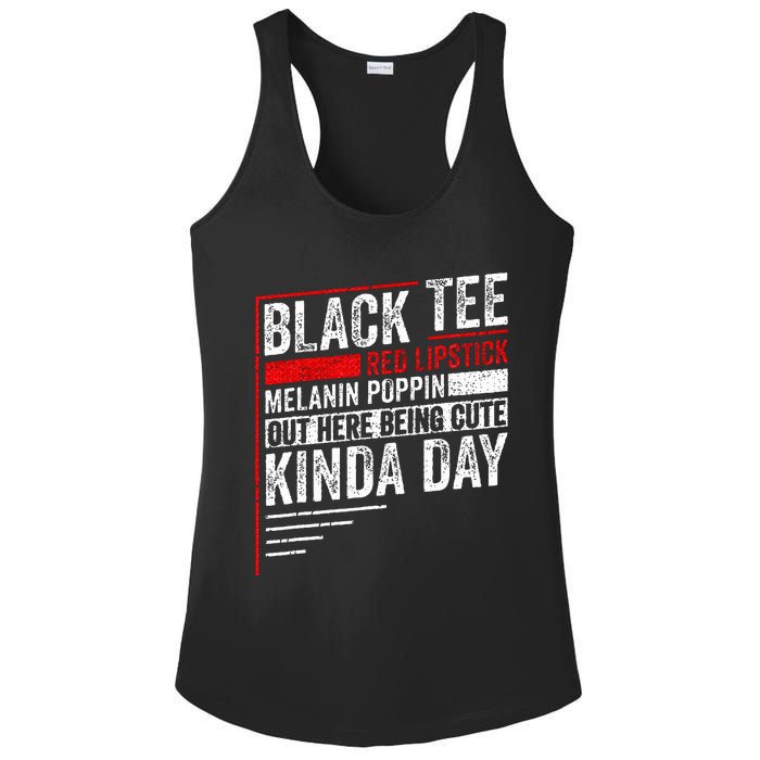 Red Lipstick Melanin Poppin Out Here Being Ladies PosiCharge Competitor Racerback Tank