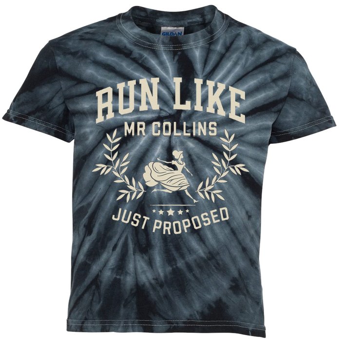 Run Like Mr Collins Just Proposed Funny Books And Running Kids Tie-Dye T-Shirt