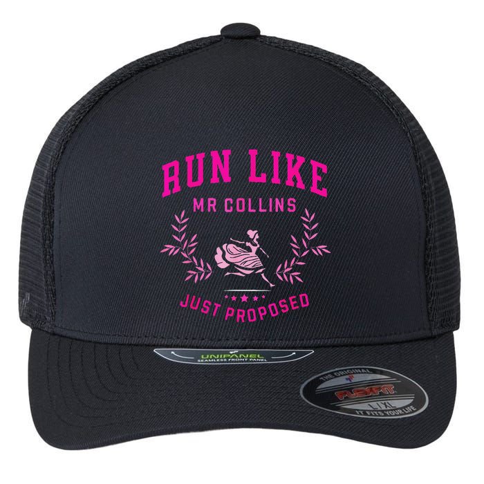 Run Like Mr.Collins Just Proposed Funny Books And Running Flexfit Unipanel Trucker Cap