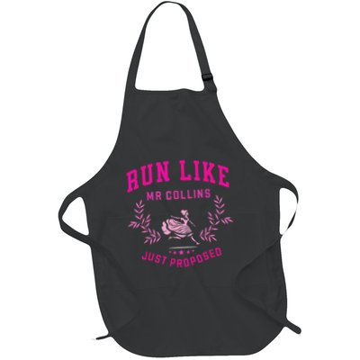 Run Like Mr.Collins Just Proposed Funny Books And Running Full-Length Apron With Pockets