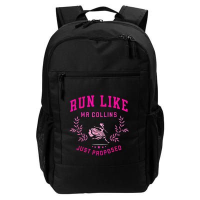 Run Like Mr.Collins Just Proposed Funny Books And Running Daily Commute Backpack