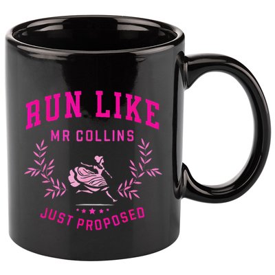 Run Like Mr.Collins Just Proposed Funny Books And Running 11oz C Handle Ceramic Mug