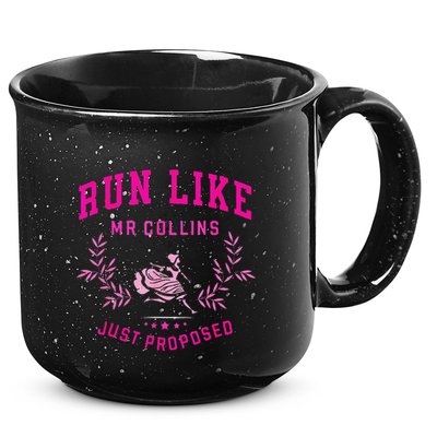 Run Like Mr.Collins Just Proposed Funny Books And Running 15oz Campfire Ceramic Mug