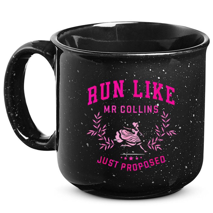 Run Like Mr.Collins Just Proposed Funny Books And Running 15oz Campfire Ceramic Mug