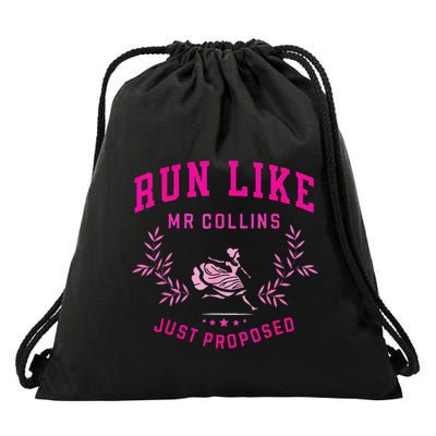 Run Like Mr.Collins Just Proposed Funny Books And Running Drawstring Bag