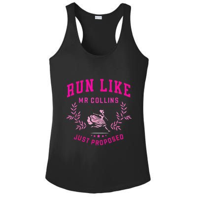 Run Like Mr.Collins Just Proposed Funny Books And Running Ladies PosiCharge Competitor Racerback Tank