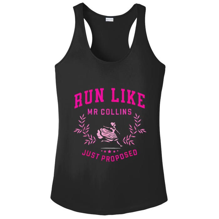 Run Like Mr.Collins Just Proposed Funny Books And Running Ladies PosiCharge Competitor Racerback Tank