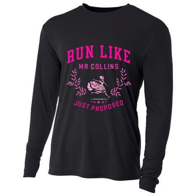Run Like Mr.Collins Just Proposed Funny Books And Running Cooling Performance Long Sleeve Crew