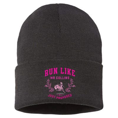 Run Like Mr.Collins Just Proposed Funny Books And Running Sustainable Knit Beanie