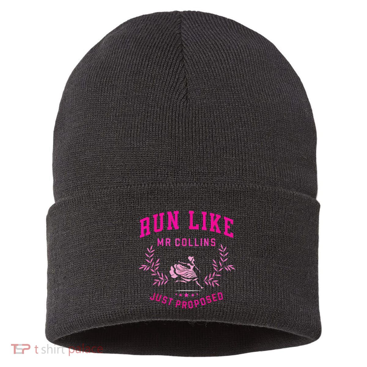 Run Like Mr.Collins Just Proposed Funny Books And Running Sustainable Knit Beanie
