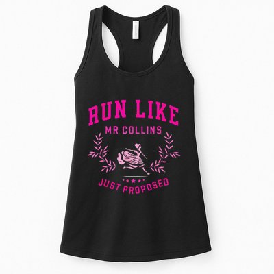 Run Like Mr.Collins Just Proposed Funny Books And Running Womens Tank Top