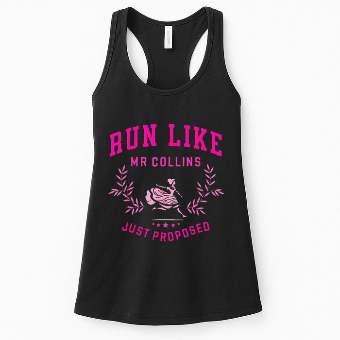 Run Like Mr.Collins Just Proposed Funny Books And Running Womens Tank Top
