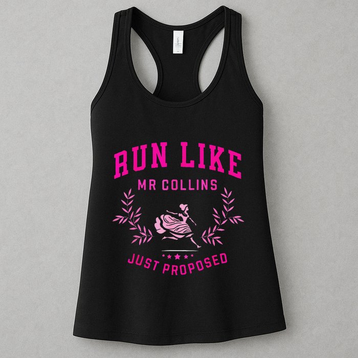 Run Like Mr.Collins Just Proposed Funny Books And Running Womens Tank Top