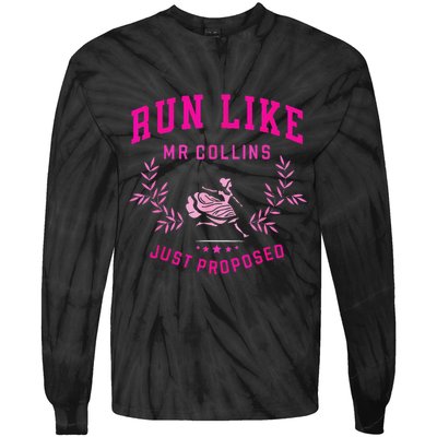 Run Like Mr.Collins Just Proposed Funny Books And Running Tie-Dye Long Sleeve Shirt