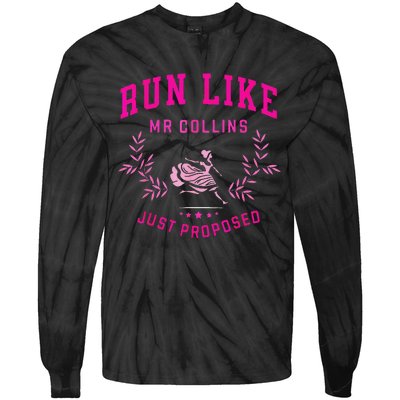 Run Like Mr.Collins Just Proposed Funny Books And Running Tie-Dye Long Sleeve Shirt