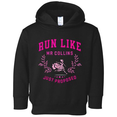 Run Like Mr.Collins Just Proposed Funny Books And Running Toddler Hoodie