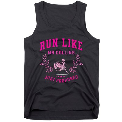 Run Like Mr.Collins Just Proposed Funny Books And Running Tank Top