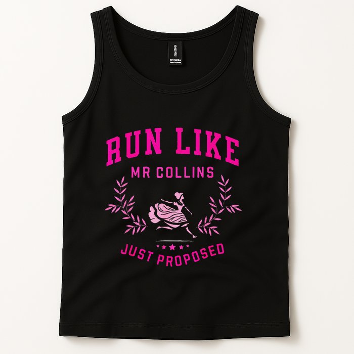 Run Like Mr.Collins Just Proposed Funny Books And Running Tank Top