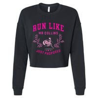 Run Like Mr.Collins Just Proposed Funny Books And Running Cropped Pullover Crew