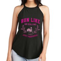 Run Like Mr.Collins Just Proposed Funny Books And Running Women's Perfect Tri Rocker Tank