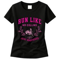 Run Like Mr.Collins Just Proposed Funny Books And Running Womens T-Shirt