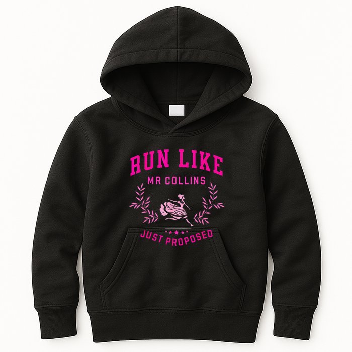 Run Like Mr.Collins Just Proposed Funny Books And Running Kids Hoodie