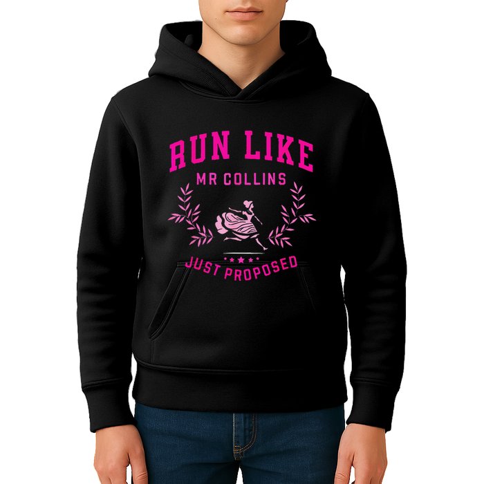 Run Like Mr.Collins Just Proposed Funny Books And Running Kids Hoodie