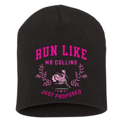 Run Like Mr.Collins Just Proposed Funny Books And Running Short Acrylic Beanie