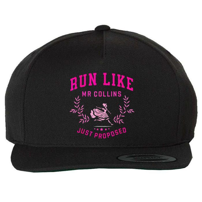 Run Like Mr.Collins Just Proposed Funny Books And Running Wool Snapback Cap