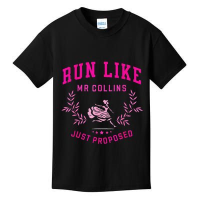 Run Like Mr.Collins Just Proposed Funny Books And Running Kids T-Shirt