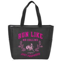 Run Like Mr.Collins Just Proposed Funny Books And Running Zip Tote Bag